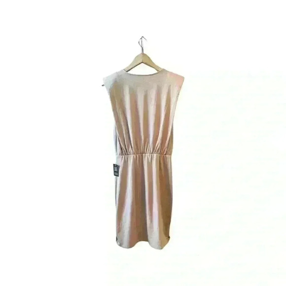 Express Tan Beige Taupe Summer Mini Dress Cap Sleeve - Picture 4 of 10
